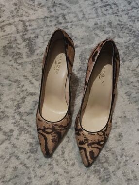 Talbots Leopard-Print Pointed-Toe Pumps in Brown and Black